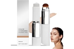GÉNÉRIQUE Aureva Paris Fond De Teint,Aureva Paris Teint Fusion,Color Changing Foundation Stick,Korean Color Changing 2-in-1 Stick Foundation with Brush,Maquillage Pour Le Teint,Full Coverage Concealer (Nature)