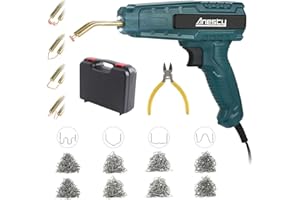 ANESTY Kunststoff Reparaturset, Kunststoff Schweißer Plastik Schweißgerät mit 800-tlg Klammern, 50W Heiße Hefter Kunststoff Stoßstange Reparatur Set für Instandsetzung Gebrochener Gerissene Kunststoffteilen