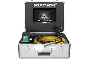 MOUNTAINONE Telecamera Ispezione Tubi, Telecamera per Ispezione Fognature con Monitor LCD da 7 Pollici DVR Funzione Endoscopio Industriale Impermeabile IP68 Telecamera HD, Cavo 20M Sonda con Telecamera (20M)