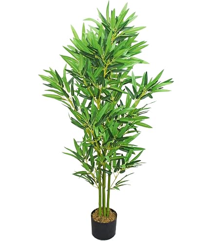Amazon.de: Decovego Knstlicher Ficus Benjamin, Kunstpflanze, Kunstbaum 110  cm, mit Echtholzstamm, fr Wohn- & Brorume, pflegeleicht & immergrn