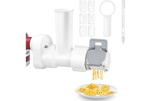 KITOART Pasta Press Attachment for KitchenAid Stand Mixers, 6 in 1 Pasta Press Attachment with 6 Different Shapes of Pasta Outlet, Perfect Pasta Attachment for KitchenAid Mixers
