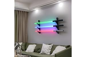 BYTOTU Lightsaber Holder Wall Mount-Lightsaber Stand Wall Display-3 Layer-Lightsaber Wall Mount Horizontal-Lightsaber Placement Display-Pixel Saber Mount for Wall-Plexiglass - (Swords Not Included)