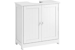 kleankin Badrumsmöbler under handfat - skåp med 2 dörrar med hylla - dim. 60 L x 30 l x 60H cm - MDF