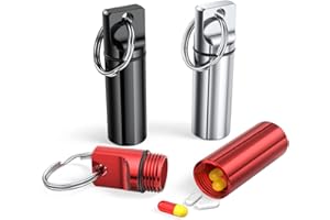 DRERIO Scatole per pillole piccole Organizzatore Scatole per pillole in metallo Portapillole tascabile da viaggio Portapillole rotondo Portachiavi Capsule impermeabili Portapillole portatile
