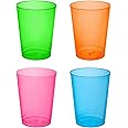 Party Essentials Plastic Cups, 50-Count, Assorted Neon
