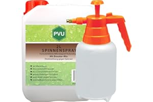 ‎PVU PVU Spinnenspray Direkt Wirkung Innen und Außen Spinnenabwehr Chrysanthemum Extrakt Mikroverkapselt 2 Liter + Sprüher