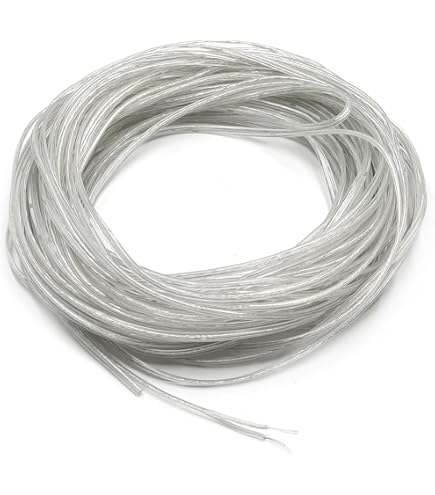 URCIANOW Transparentes Kabel, 10 M, 28 AWG, 2-adrig, 0,7 A – Weiches PVC, Hohe Transparenz, Für LED-Streifen & Elektroprojekte