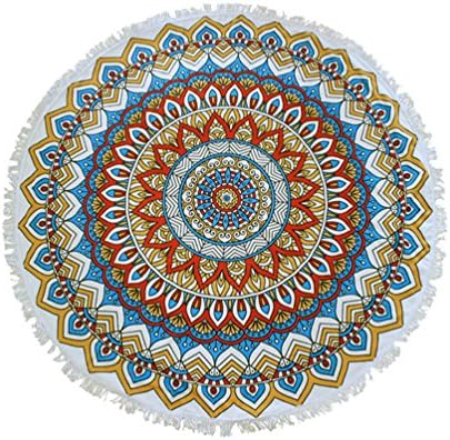YouPuer Mandala Round Beach Throw Tapestry Hippy Boho Tablecloth Beach Towel Yoga Mat Beach Shawl Beach Leisure Picnic Mat