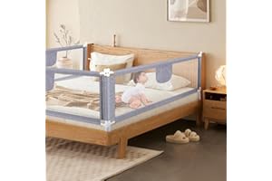 Willonin Barriere de Lit Enfants Barrière de Lit Portable Bébé Barrière de Sécurité de Lit Enfant Rail de Lit Anti-Chute pour Bébés,barrière de lit pour Enfants en Bas âge (Gris, 200cm)