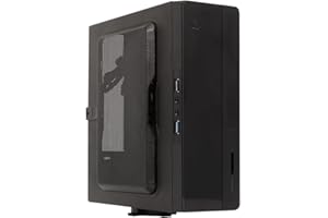 UNYKAch Caja de Ordenador Mini ITX UK1007 con Soporte Vesa, Fuente de Alimentación Interna de 150W y Conexiones USB 2.0 y 3.0