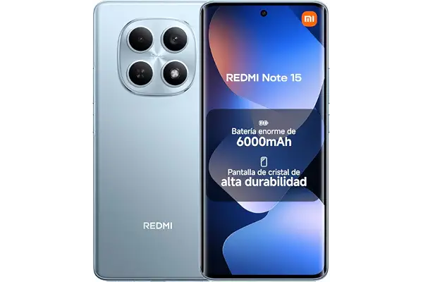 XIAOMI REDMI Note 15 - Smartphone de 6+128GB, Pantalla AMOLED FHD+ de 6,77", MediaTek Helio G100-Ultra, cámara de 108MP, batería de 6000 mAh, Cargador no Incluido, Azul Glaciar (Versión ES)