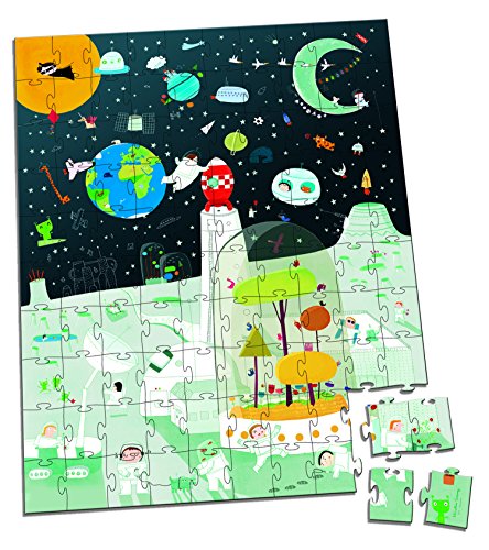 Imagen principal de Janod - Maleta puzzle de 100 piezas, diseño el espacio (08502924)