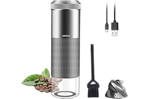 Moulin à Café ÉLectrique à Cône Rechargeable: COTGCO 96 RéGlages De Mouture Fine - Acier Inoxydable Broyage Conique - Portable Grains De Café - Batterie 1600 mAh
