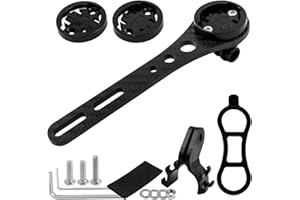 Mesee Bicycle Out Front Mount, Road Bike Computer Mount Carbon Fiber Integrated Handlebar Computer Holder Extension for Holding Bike Computer, Action Camera, Cycling Lights, Flashlight, Headlight