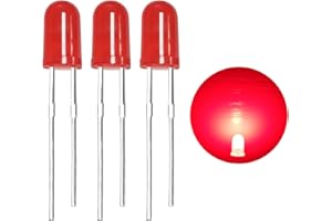 LedWekei (60 gradi perline di luce rossa) 120pcs 3 mm Bi-pin LED Light Emitting Diode, lampada LED ad alta luminosità, potente lampadina componenti elettronici