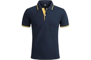 zitysport Polo Hombre Manga Corta Transpirable Polo Golf Verano Camisetas Deporte Básico Regular Tshirt con Bolsillo en el Pecho