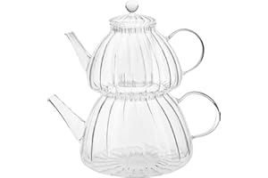 ‎KARACA Karaca Lori Teekanne aus Glas, 0,6-1,2 Litern, Glasgriff verbindet Eleganz mit Design, Glas-Teekanne, Türkischer Teekocher, Induktionsgeeignet, Mıttelgrosses, Zeit Zubereiten