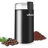 Wancle Electric Coffee Grinder for Beans & Spices, Stainless Steel Blade, Bowl, Quiet Coffee Grinder with Clean Brush with On