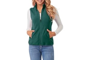fuinloth Manteaux Polaire Sans Manche Femme, Chaud Léger Gilet Veste avec Poches Zippées
