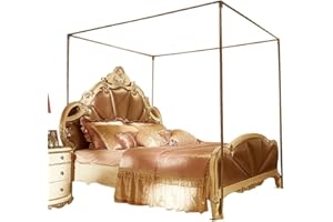 GAJUAN Himmelbett Moskitonetzhalter Vier Eckbett, Bettüberdachung Baldachin Rahmen Gestell aus Edelstahl Eisenkunst -Bettüberdachung für Twin/Full/Queen/King Size/California King