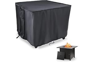 Iptienda Square Fire Pit Cover, 76x76x63cm Waterproof Heavy Duty Gas Fire Table Cover, Fade Resistant& Anti-Tearing Patio Outdoor Fireplace Covers