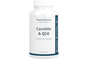 ‎NATUGENA NatuGena Carnitin & Q10, L-Carnitin, fördert die Muskelfunktion und Energeistoffwechsel, 90 Kapseln (1 Monats Packung)