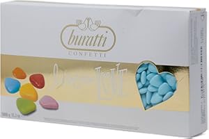 Buratti Confetti Dragées au Chocolat Mini Coeurs Bleu Clair 1 Kg