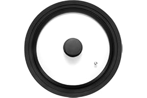 ZITFRI Universal Lid for Pots, Pans and Skillets Fits 16cm, 18cm & 20cm Diameter Cookware - Frying Pan Cover Universal Glass Lid with Heat Resistant Silicone Rim ＆ Tempered Glass