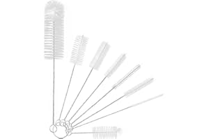 Dinghaole Kleine Reinigungsbürste für die Kaffeemaschine, Satz mit 8 Nylonstrohbürsten, feine Milchflaschenbürste für die Reinigung von Teekannendüsen