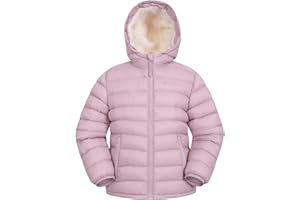 Mountain Warehouse Seasons Fur-Lined Kids Padded Jacket - Lightweight, Warm & Water-resistant Puffer Coat, Boys & Girls - For Autumn Winter, School & Outdoors