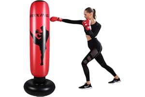 Buithafu 67" Boxsack Stehend Erwachsene&Kinder, 170cm Aufblasen Schweren Boxsack, Punching Bag für Muay Thai, Taekwondo,MMA,Box Training,Sandbag Fitness