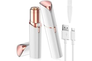 Vexloria Facial Hair Remover for Women, Face Hair Trimmer, Rechargeable Women's Facial Shaver, Painless Lady Shavers for Women for Face Hair, Upper Lips, Peach Fuzz, Bikini Body-White