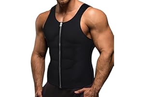 Memoryee Hombre Sauna Chaleco Deportivo Neopreno Entrenamiento Body Shaper Traje Entrenador Cintura Fitness Cremallera Camiseta Sin Mangas