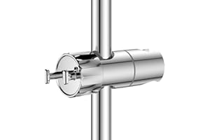 YEAUPE Support de Pomme Douche de Rechange – Support Douchette Universel Réglable avec 2 Accroche pour rail douchette de 16 à 28 mm,Support Barre de Douche Attache,Porte Douchette Mural en ABS,Chromé