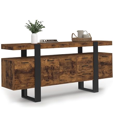 Table à Manger Rectangle Phoenix 8 Personnes - Bois Et Noir Bande Centrale - 200cm - IDMarket