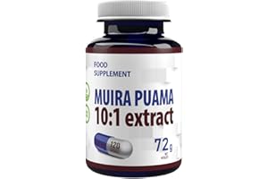 HEPATICA Muira Puama (Potenzholz) 5000mg Äquivalent (500mg von 10:1 Extrakt) 120 Vegane Kapseln, Laborgeprüft, Hochdosiert, Nicht GVO, keine Füllstoffe oder Zusatzstoff