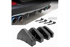 AUVEACH 4 Pz Paraurti Posteriore per Auto Universale Diffusore a Labbro Spoiler Alettone Canards Splitter Diffusore a Pinna di Squalo Protezione Anti-Urto (Fibra di Carbonio)