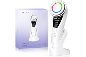 ANLAN Massaggiatore Viso Antirughe di seconda generazione, 5 in1 Pulizia Viso,Pulire I pori profondi, rimuovere l' acne, Punti neri, Rughe Anti-età Rassodamento e Lifting viso
