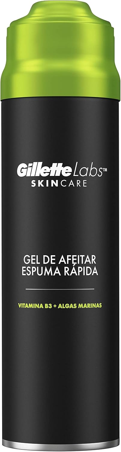 GilletteLabs Gel de Afeitar con Espuma Rápida, Refresca, Calma Y Protege contra La Irritación de La Piel durante El Afeitado, Fácil Aclarado, 198ml