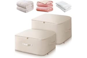 WILLONG Compression Storage Bags,Ultra Space Saving Self Compression Organizer,Clothes Storage Bag(Beige,L+XL)