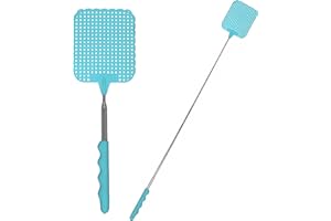 HIBUY Fliegenklatsche Direct-Hit-72 - ausziehbare & extra lange Teleskop-Fliegenklatsche - Farbe Türkis