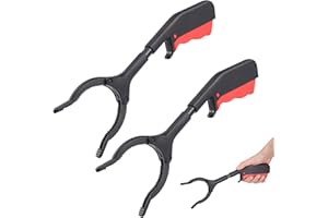 Hejo 2 Stück Müllgreifer, Kinder Greifzange, 30cm Greifer für Senioren, Müllsammelzange, Kurze Müllzange für Recycling, Garten, Hof