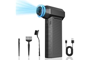 Apkezel Elektrische Staubgebläse Druckluftspray, 150000 U/min Höhe Geschwindigkeit Jet Dry Dust Blower, Mini Compressed Air Duster PC Reinigungsset Mit 6000mah Akku für Laptop,Tastatur,Auto