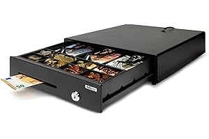 Safescan LD-4141 cassetto per uso leggero che conserva in sicurezza i contanti, Cassetto con 4 scomparti per banconote e 8 per monete, Con connessione RJ-12, Cassetto preciso di 41 x 41,5 x 11,5 cm