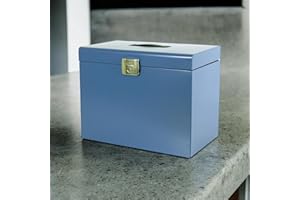 Pierre Henry Classeur ménager en métal + 5 dossiers suspendus bleu distant