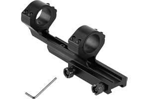 ToopMount Anelli di montaggio per cannocchiale Supporto per base ad anello doppio Supporto per adattatore regolabile 25,4 mm/30 mm Supporto a sbalzo con offset per guida Picatinny da 20 mm
