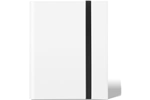 BINJCE Porte Carte à Collectionner, Classeur Cartes 24 Pages Capacité de 432 Cartes,Étanche Jeu de Farde Carte, Sangle Elastique Empêche la Carte de Tomber(Blanc)