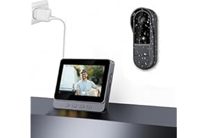 Winnes Timbre de Video inalámbrico para Exteriores, intercomunicador Visual bidireccional con Efecto Ojo de Gato, con Pantalla táctil de 4,3 Pulgadas/visión Nocturna/ángulo Amplio de 170°