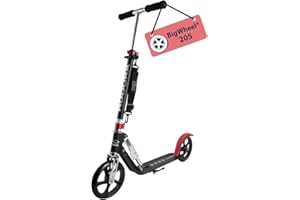 HUDORA BigWheel Scooter 205 I Trottinette Stable en Aluminium I Trottinette de Ville réglable en Hauteur & Pliable I Trottinette pour Enfants & Adultes jusqu'à 100kg I Trottinette avec béquille