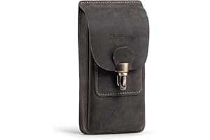 HUAZHIMAO Herren Gürteltasche Holster,Handytasche Gürteltasche Leder Tasche, Gürtelclip Hülle Echtes Leder, Männer Handy Taschen mit Gürtelschlaufe,für iPhone 15 14 13 Samsung (grau)